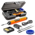 thumbnail image 1 of Cordless Soldering Iron Kit, USB Rechargeable Portable Cordless Soldering Iron,LED Light and LCD Digital Adjustable Temperature, Soldering Iron for Electric Repairs, DIY(Orange), 1 of 7