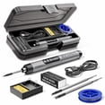 thumbnail image 1 of Cordless Soldering Iron Kit, USB Rechargeable Portable Cordless Soldering Iron,LED Light and LCD Digital Adjustable Temperature, Soldering Iron for Electric Repairs, DIY(Gray), 1 of 7