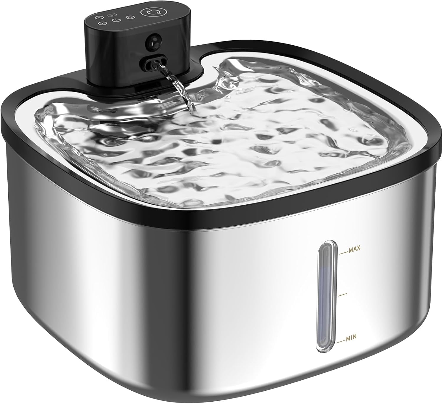 Cordless Stainless Steel Cat Water Fountain with Motion Sensor, Ultra Quiet Pump, Rechargeable & Multi-Filtration, 118oz/3.5L Automatic Pet Water Dispenser Indoor