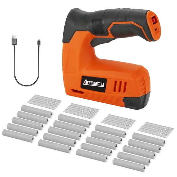 Cordless Staple Gun Nail Gun Tacker, Electric Stapler & Nailer 2 in 1, Electric Staple Gun with Rechargeable USB Charger for Upholstery DIY Includes 2000pcs 10mm Nails and 2000pcs 10mm Staples