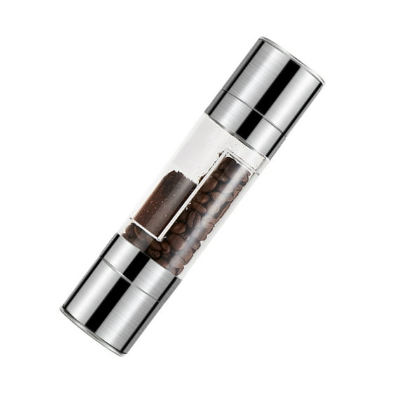 Stainless Steel Double Head Pepper Grinder for Grinding Pepper Portable Handheld Manual Mill Silver