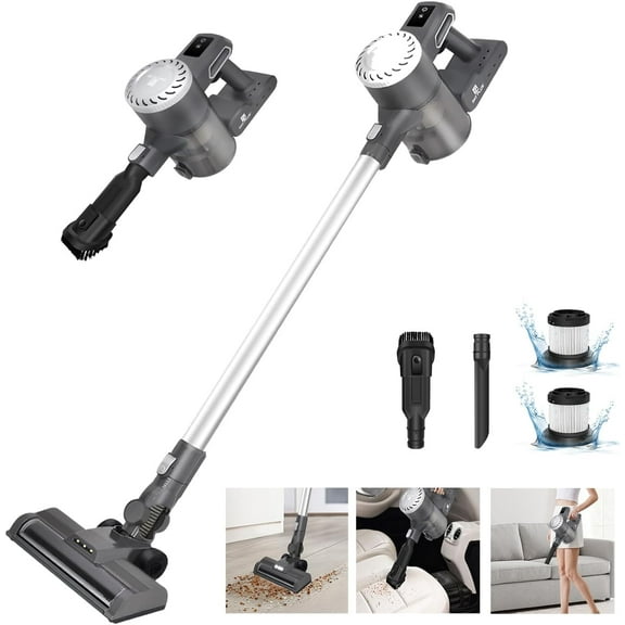 Cordless Stick Handheld Vacuum Cleaner for Hard Floors, Cordless Vacuum Cleaner for Home Pets, Portable Lightweight Vacuum Cleaners with LED Headlights, 0.4L Dust Cup, 11Kpa Powerful Suction