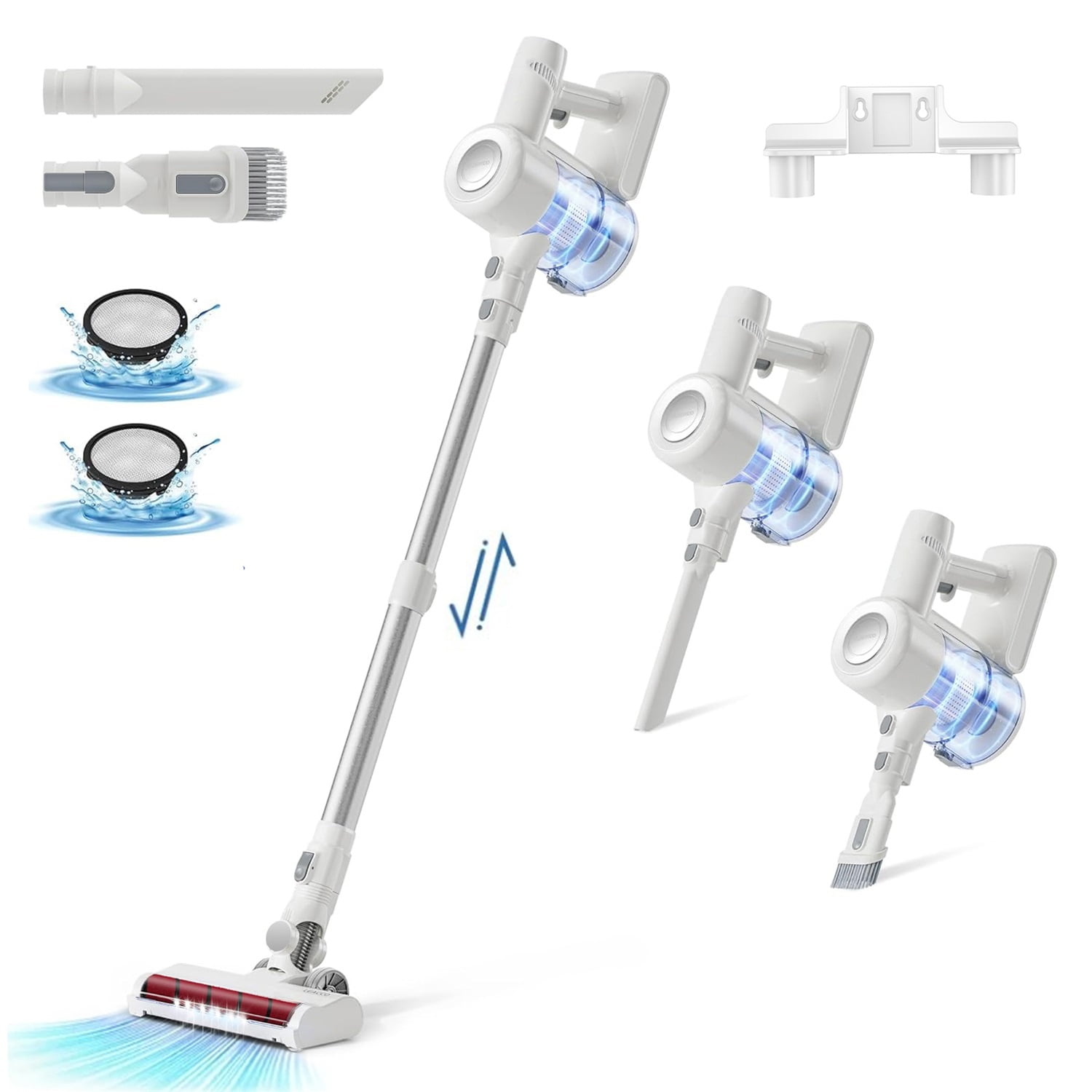 CANDEY Cordless Stick Vacuum Cleaner, 35KPa 4 in 1 Lightweight Electric Handheld Vacuum for Carpet, Home Pet Hair, Hardwood Floor with LED Headlight – V607 Sansujyuku sansujyuku.com