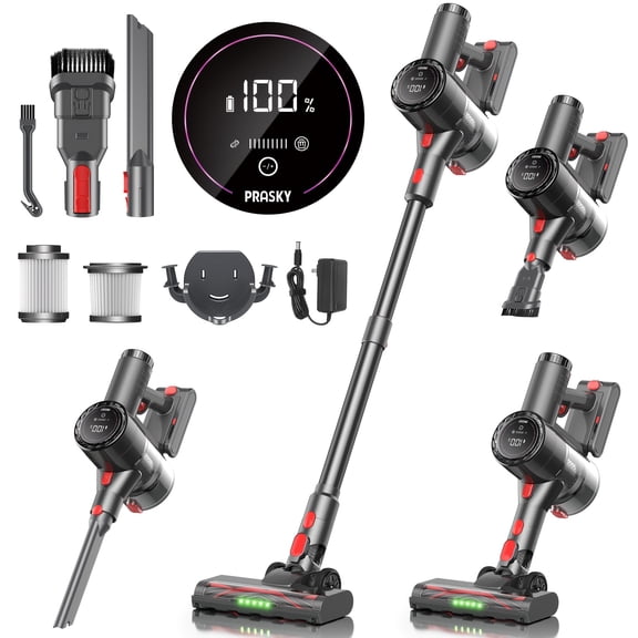 Cordless Stick Vacuum Cleaner with 46Kpa Powerful Suction & Tangle-Resistant Design - Up to 50 Minutes Runtime, Lightweight,Washable Filter & Crevice Tools - Perfect for Carpet, Hard Floor & Pet Hair