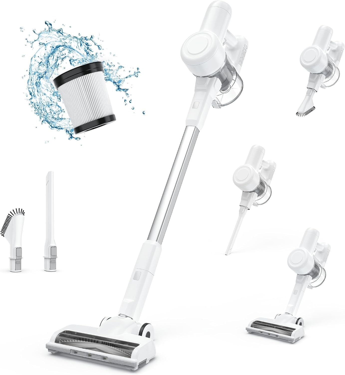 Aspirateur Balai Sans Fil - Léger, Puissant, Fonction Sec Et Humide - Pour Sols, Tapis, Poils D'animaux