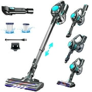 Cordless Stick Vacuum, Lightweight Stick Vacuum Cleaner with Powerful Suction, Detachable Battery, LED Brush, 1.3L Dust Cup, 4 in 1 Handheld Vacuum for Home Hard Floor Carpet Pet Hair