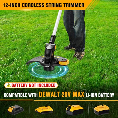 Cordless String Trimmer Compatible with Dewalt 20V  Battery