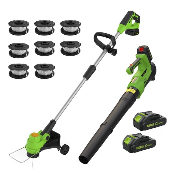 Cordless String Trimmer & Leaf Blower Combo 20V Electric Lawn Edger and Yard Blower Set, Lightweight Outdoor Garden Tools for Grass Trimming, Lawn Edging & Leaf Cleanup