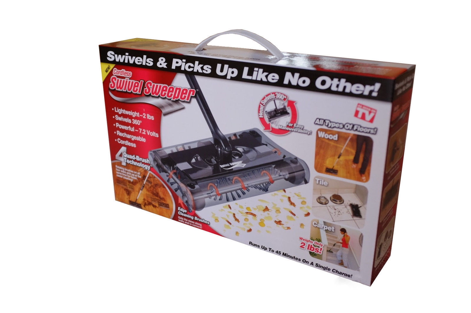 Cordless Swivel Sweeper Original As Seen on TV by Swivel Sweeper Deluxe 7.2 Volts