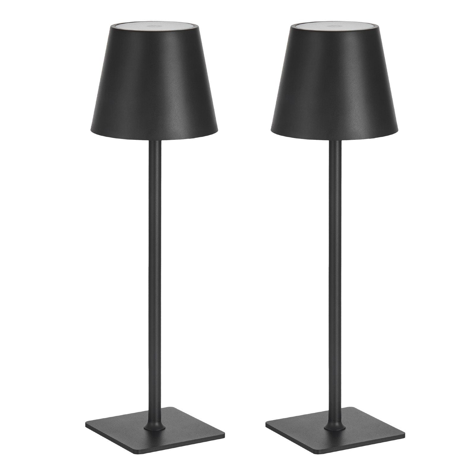 2-Pack Cordless Table Lamps - 5200mAh Rechargeable Battery Operated Desk Lamps, Portable Nightstand Lighting, Black, Adjustable Brightness, USB Charging, for Bedroom, Living Room, Office - Walmart
