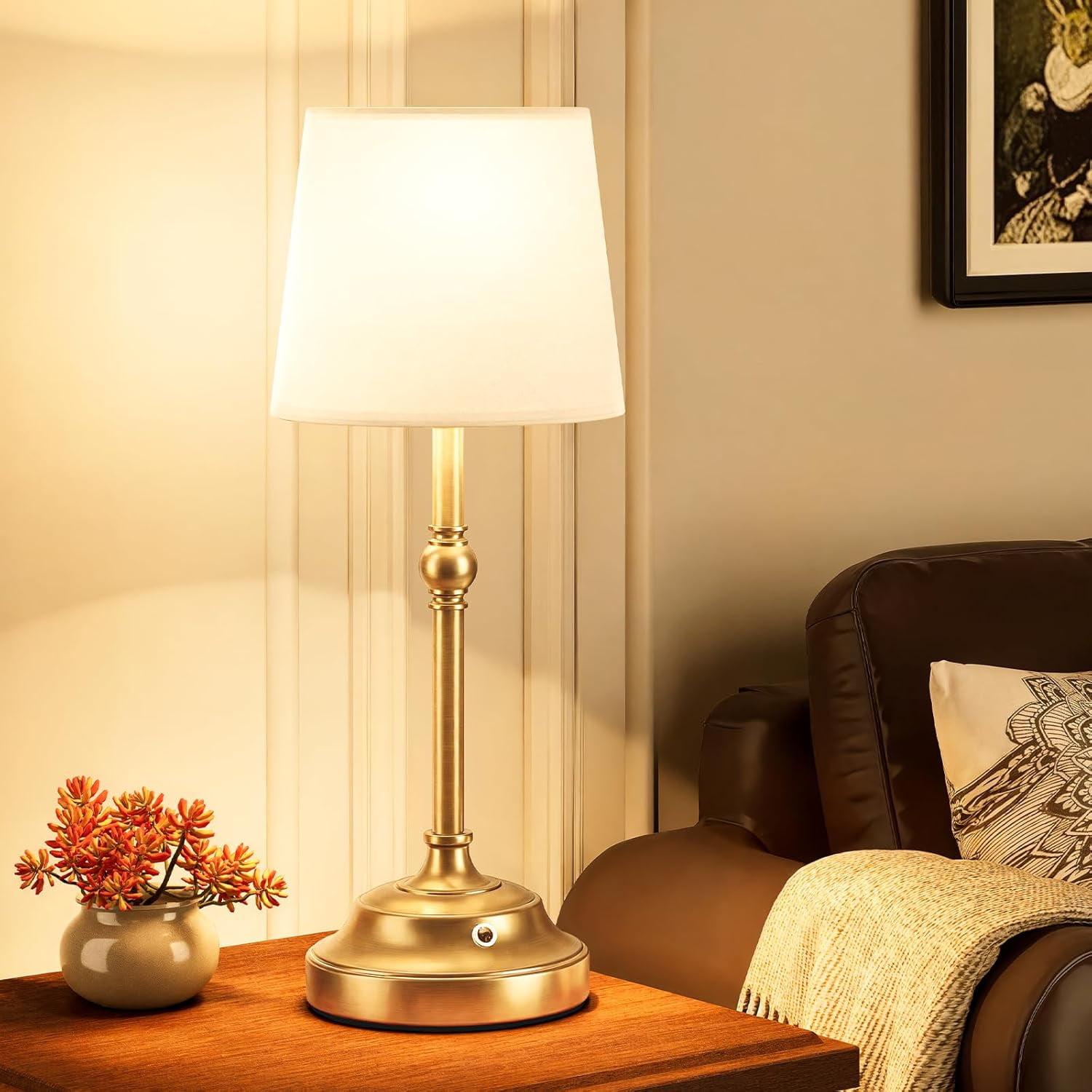 Cordless Table Lamp, 5200mAh Battery Operated Lamp, Touch Dimmable ...