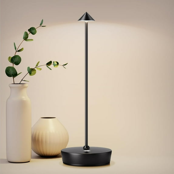 Cordless Table Lamp，6000mAh Battery Portable LED Desk Lamp,3 Color Stepless Dimmable Battery Powered Lamp, IP54 for Restaurant/Dinner/Table/Bedroom/Outdoor