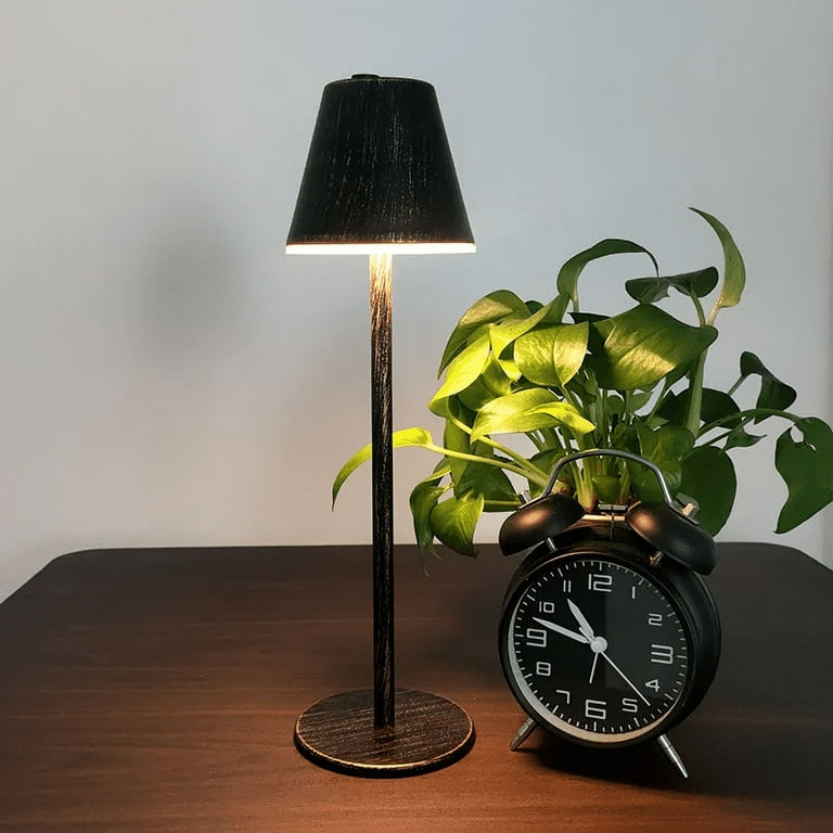 ASIBPXY 13.77 Cordless Iron Table Lamp with Acrylic Shade