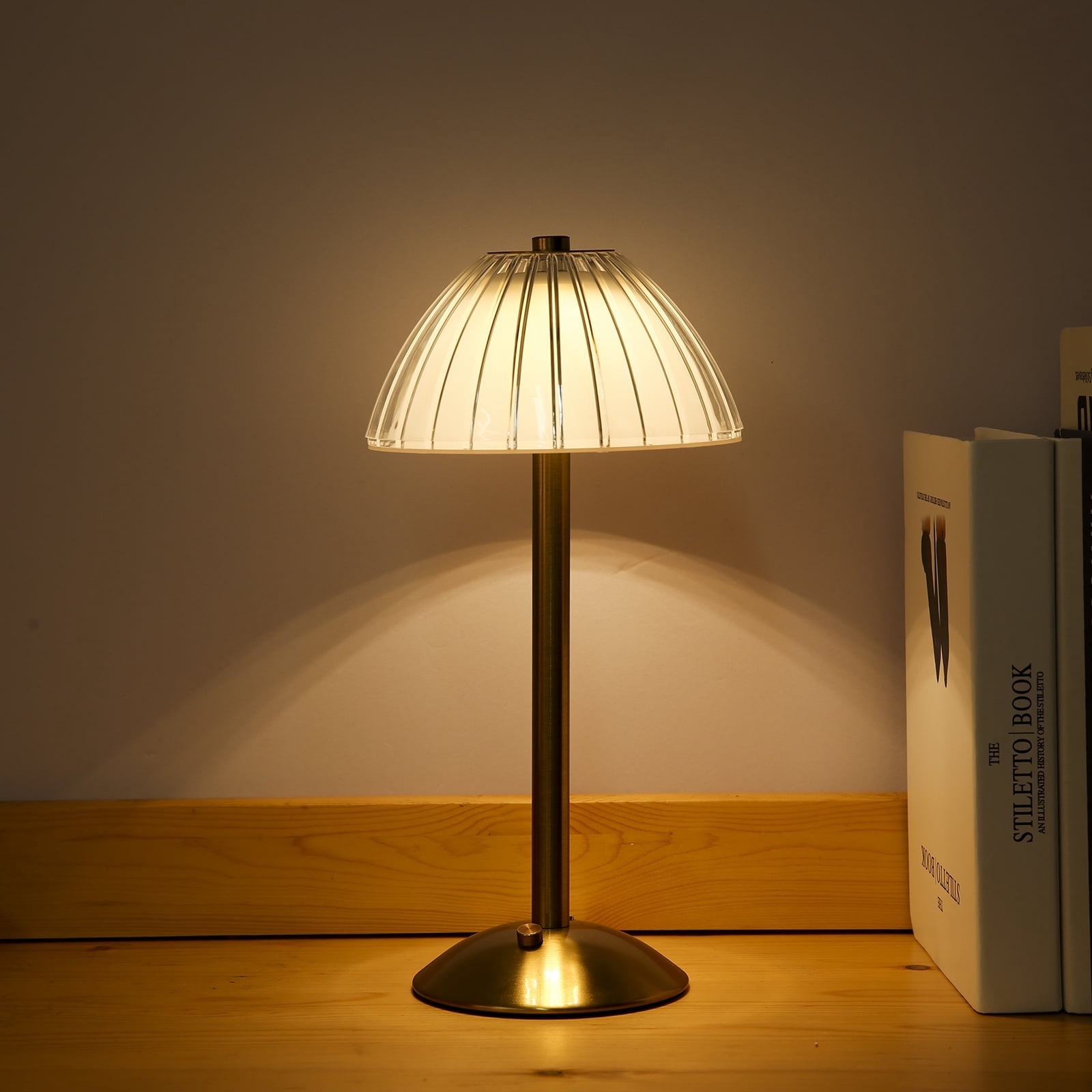 Cordless Table Lamp USB Rechargeable LED Desk Lamp with Touch Control Dimmable 3 Light Colors Bedside Lamp Reading Lamp for Bars Restaurants Coffee Shop 1500mAH