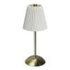 Cordless Table Lamp With Pleated Lampshade Rechargeable Night Light Decor Light (White)
