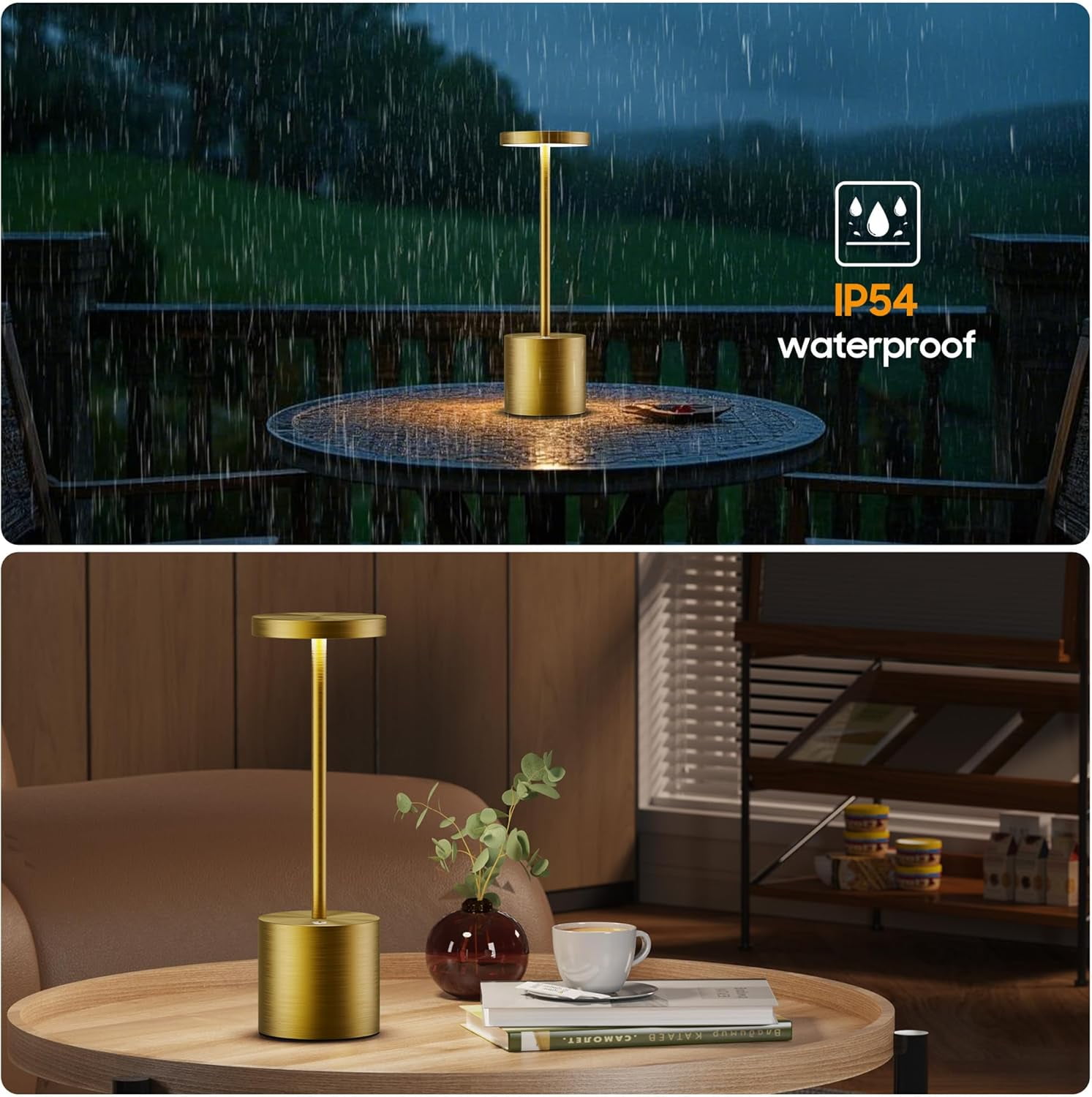 Cordless Table Lamps Rechargeable - Outdoor Waterproof LED Table Light Portable 5000mah Battery Operated Lamp 3 Color Stepless Dimming Memory Function - View #11