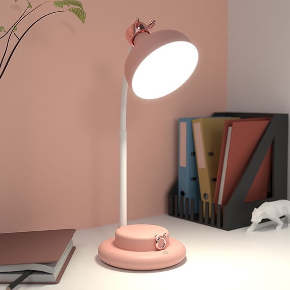 Cordless Table Lamps USB Rechargeable Simplicity Desk Lamp Built-in 4600 mAh Battery LED Battery Operated lamp with Touch Control Table lamp - Bedroom/Desk/Reading/Patio(Pink)