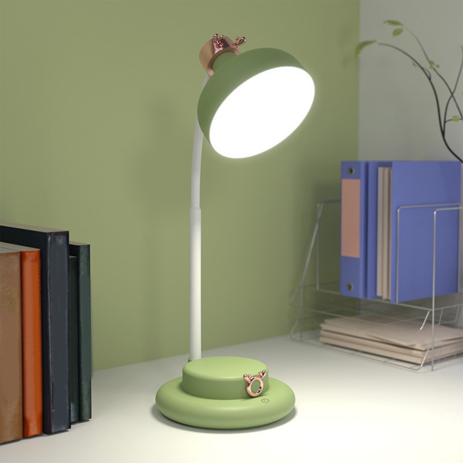 Cordless Table Lamps USB Rechargeable Simplicity Desk Lamp Built-in 4600 mAh Battery LED Battery Operated lamp with Touch Control Table lamp - Bedroom/Desk/Reading/Patio(Green)