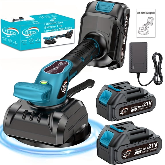 Cordless Tile Vibration Leveler with Battery & Fast Charger, Ergonomic Compact Vibrator for Professional Floor Tile Installation