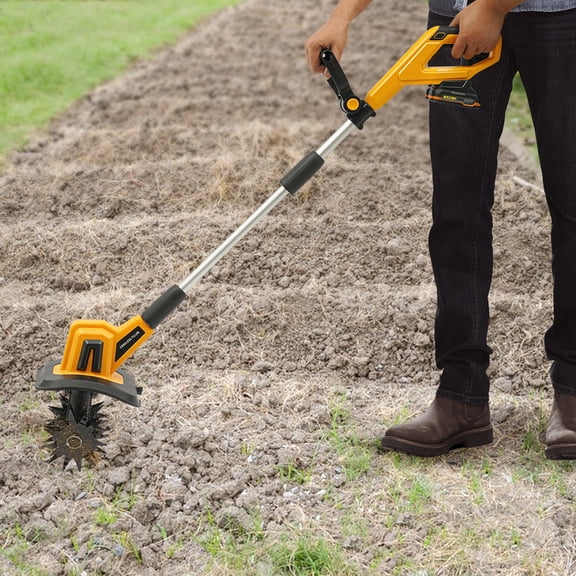 Cordless Tilling Machine, 20V Lithium Battery Garden Micro Tiller, Portable Tilling Machine