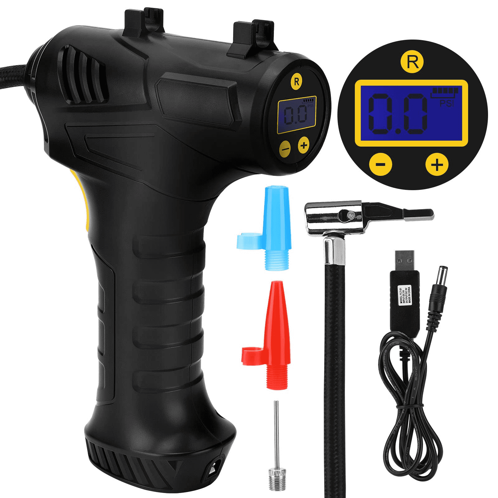 Avid Power Cordless Tire Inflator Kit Bundle with One Extra Battery
