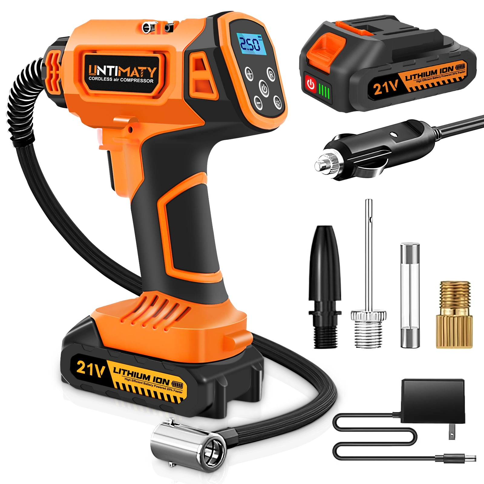 Cordless Tire Inflator, UNTIMATY Portable Air Compressor, 150PSI