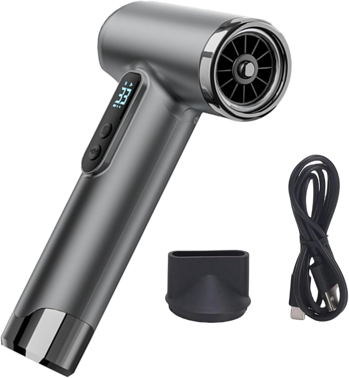Cordless Travel Hair Dryer Dual Voltage 110V-240V - 58% Faster Drying & Ultra Quiet 59dB, 1.1lb Lightweight Rechargeable Blow Dryer with USB-C Fast Charge for Airplane, Camping, Gym, Home Use