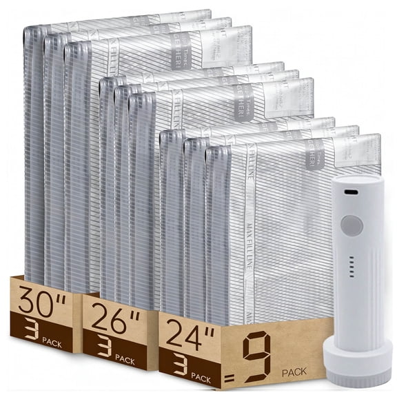 Cordless Travel Vacuum Bag Set with Wireless Charging Air Pump, 9/12/15/18 Pack Vacuum Storage Seal Bags for Clothing, Compression Packing for Clothes Suitcase Luggage