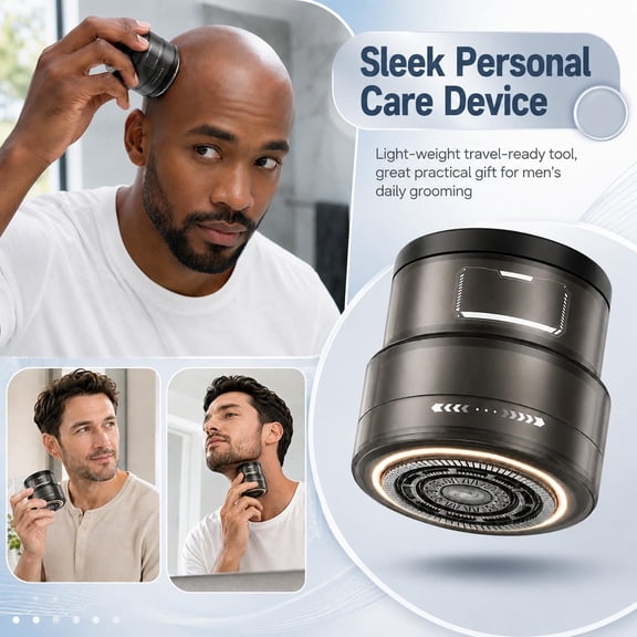 Cordless Trimmer with 2-In-1 Shaving and Haircutting Design, Led Light Ring and Battery Indicator, Dark Gray, for Men, Electric Shaver