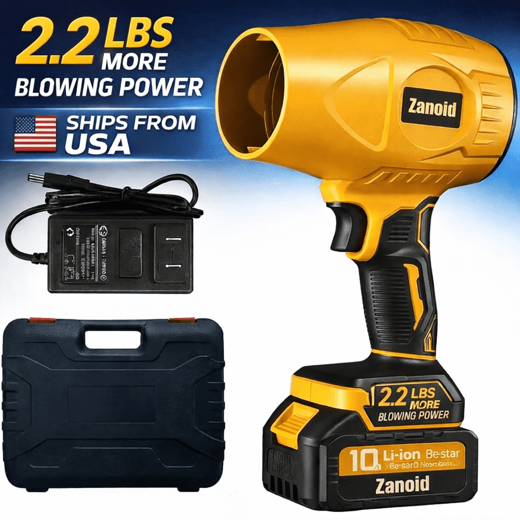 Cordless Turbo Jet Leaf Blower, 1000G High-Thrust Handheld Electric Blower for Yard, Driveway & Car Drying