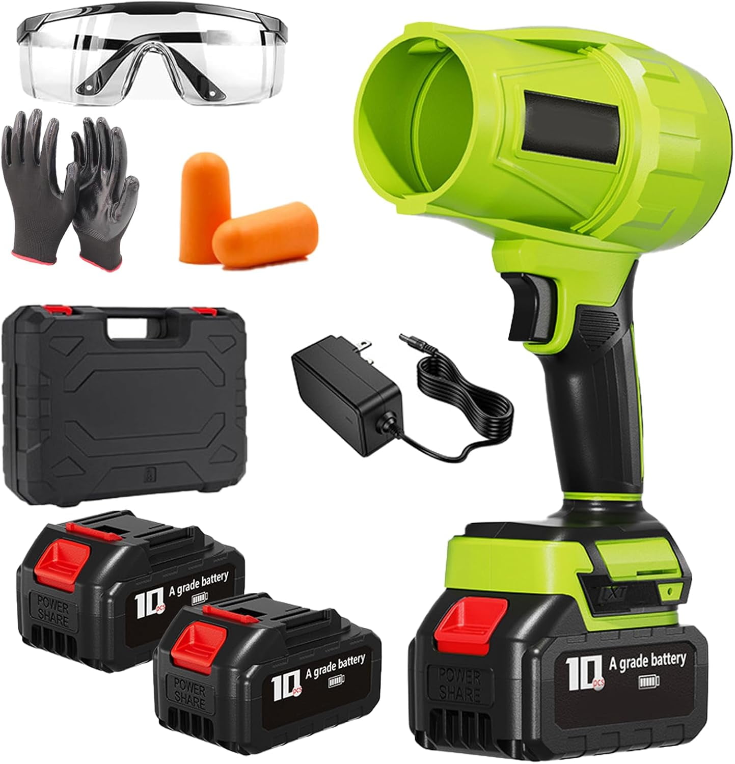 Cordless Turbo Super Power Air Duster, Hand Blower Ultra-Light & Powerful, 21V Electric Handheld Leaf Blower with 2×3.0Ah Batteries & Fast Charger for Car, Lawn, Garage & Snow