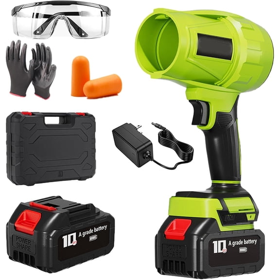 Cordless Turbo Super Power Air Duster, Hand Blower Ultra-Light & Powerful, 21V Electric Handheld Leaf Blower with 2×3.0Ah Batteries & Fast Charger for Car, Lawn, Garage & Snow