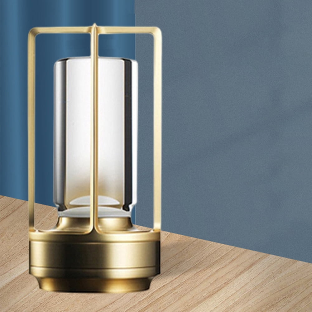 Cordless USB Rechargeable Lantern Table Lamp 2000mAh Battery Operated Night Lamp 3-Color Dimmable for Home Bedroom Camping