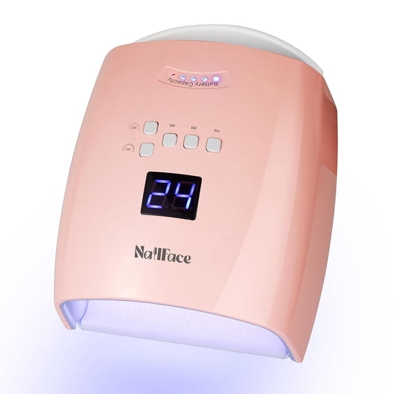 Cordless UV LED Nail Lamp, 66W Rechargeable Gel Nail lamp, Cordless UV Light for Gel Nail with Handle Auto Sensor & 5 Timer for Home & Salon (Pink)
