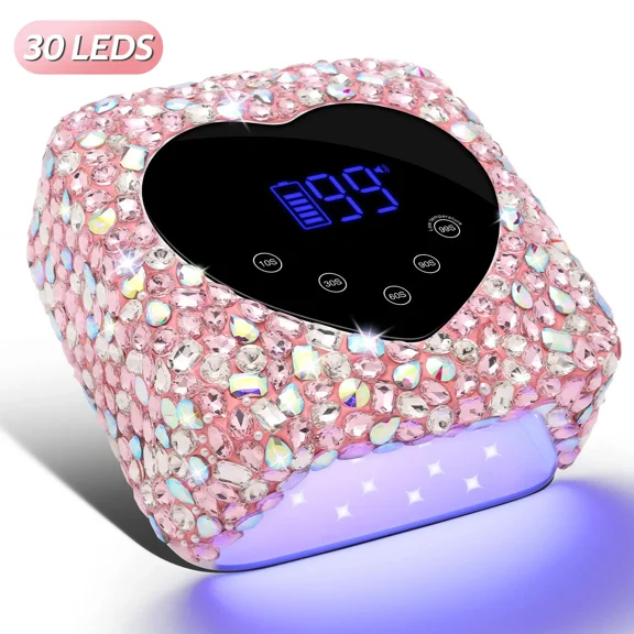 Cordless UV Lamp For Nails Rechargeable 30 LEDs Nail Dryer With 5 Timer Settings UV Cabin Manicure Light For Nail Salon Tools