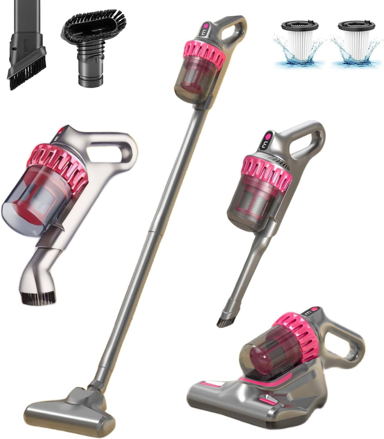 Cordless Vacuum Cleaner, 20kPa Powerful Stick Vacuum with 4 Suction Modes, 30 Mins Runtime, Lightweight & Ultra-Quiet Vacuum Cleaners for Home Hardwood Floor Low-Pile Carpet Pet Hair