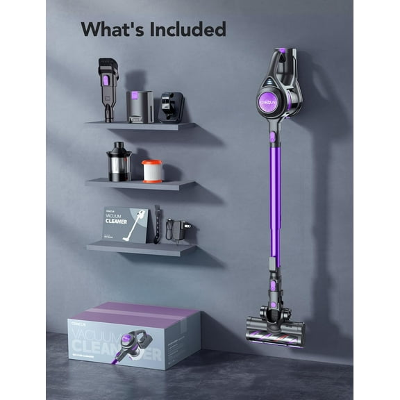 Cordless Vacuum Cleaner, 23 Kpa Powerful Suction, 1.3 L Large Capacity, 2 Modes & 30Mins Runtime, Rechargeable Stick Vacuum for Pet Hair Hardwood Carpet -