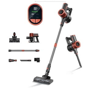 Cordless Vacuum Cleaner 23KPa Suction, 40min Runtime, 2 Work Modes, Telescopic Metal Tube, & LED Headlight JIGOO C200