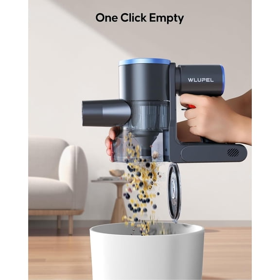 Cordless Vacuum Cleaner, 30KPA Powerful Stick Vacuum with 45Mins Battery for Hard Floor Carpet Pet Hair