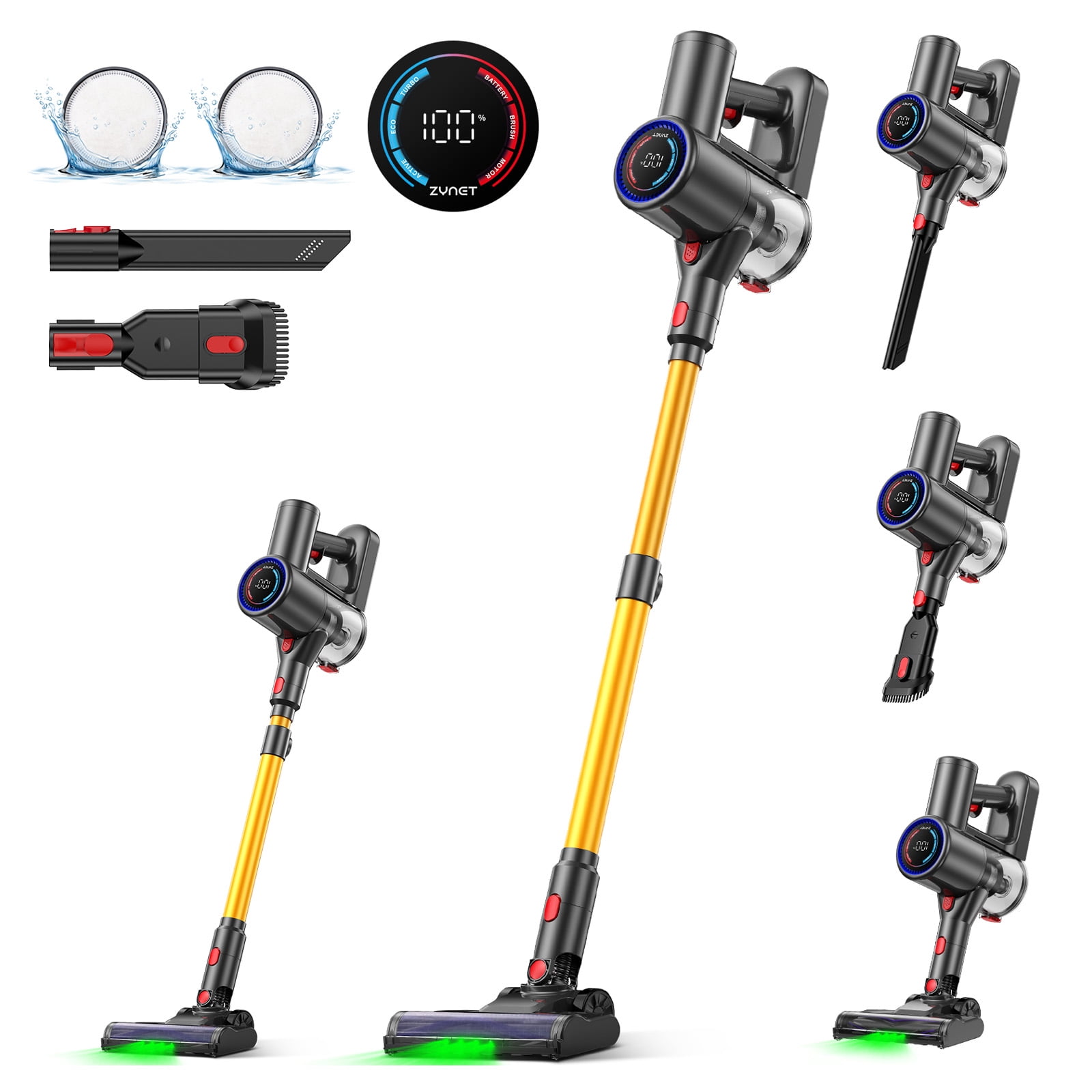 View of Cordless Vacuum Cleaner, 40KPA Stick Vacuum for Home, 40-Min Runtime ...