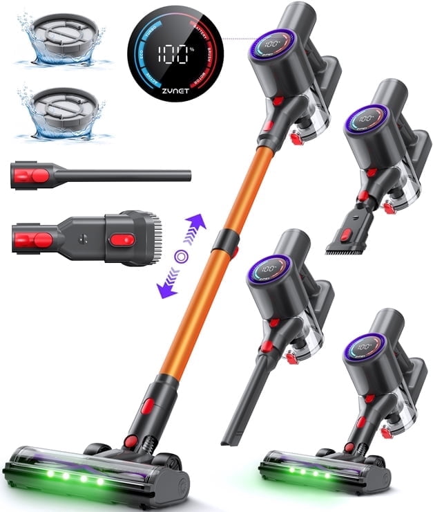 Cordless Vacuum Cleaner, 40KPA Stick Vacuum for Home, 40-Min