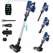 Cordless Vacuum Cleaner,30Kpa 60Mins Stick Vacuum Cleaner with LED Touch Screen,Lightweight Vacuum for Home Pet Hair Carpet Hard Floors V11(Blue)