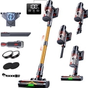 Cordless Stick Vacuum Cleaner,650W/55KPa Suction,75 Mins Runtime,Smart Display with Green LED Headlight for Pet Hair and Hard Floor