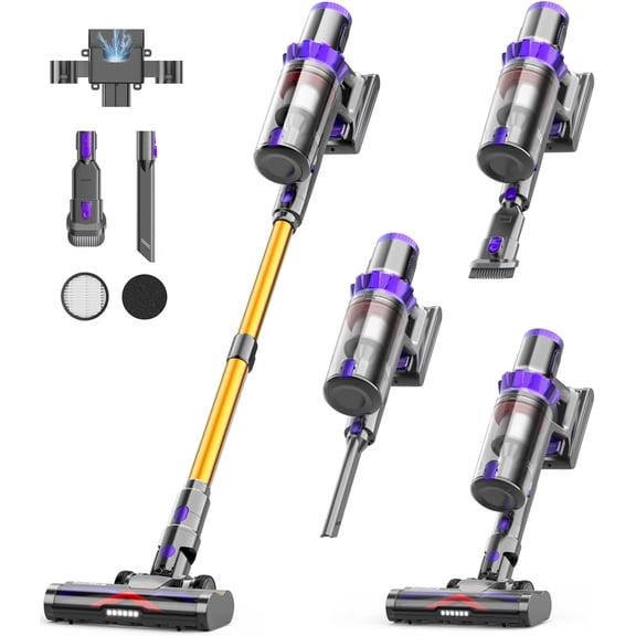 Cordless Vacuum Cleaner, 50KPA Powerful Suction, 70Min Runtime Cleaners for Home, Self-Standing Stick with Charging Dock Station,Anti-Tangle Brush Home Pet Hair/Carpet/Hardwood Floor