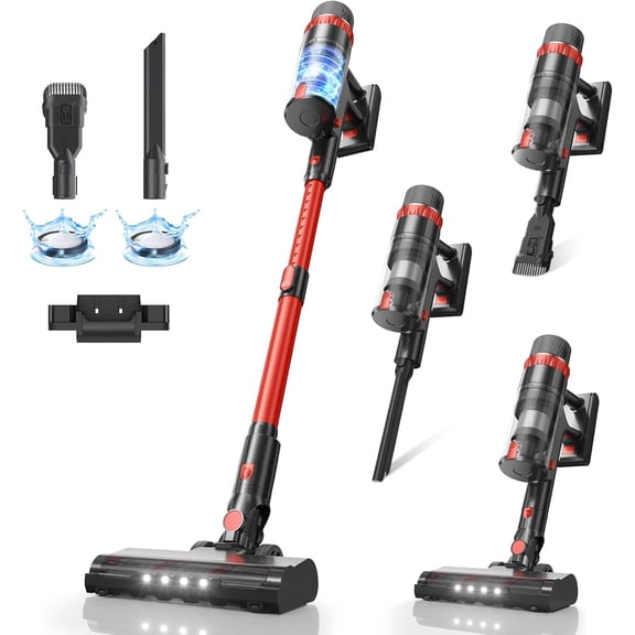 Cordless Vacuum Cleaner, 530W/45Kpa/70Mins Vacuum Cleaners for Home,Self-Standing Stick Vacuum with Smart Touch Screen,Rechargeable Lightweight Vacuum for Pet Hair,Carpets, Hard Floors