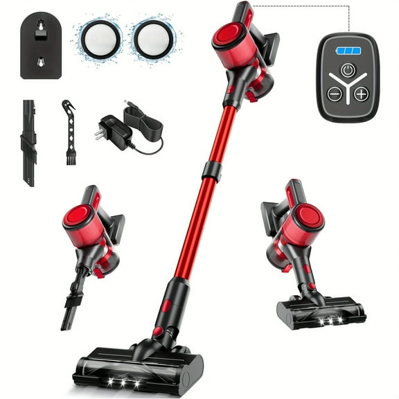 Cordless Vacuum Cleaner, 55Kpa Powerful Stick Vacuum, Up To 45Mins Rechargeable Battery, Vacuum Cleaners For Home Anti-Tangled Lightweight Handheld For Hardwood Floor, Carpets, Pet Hair