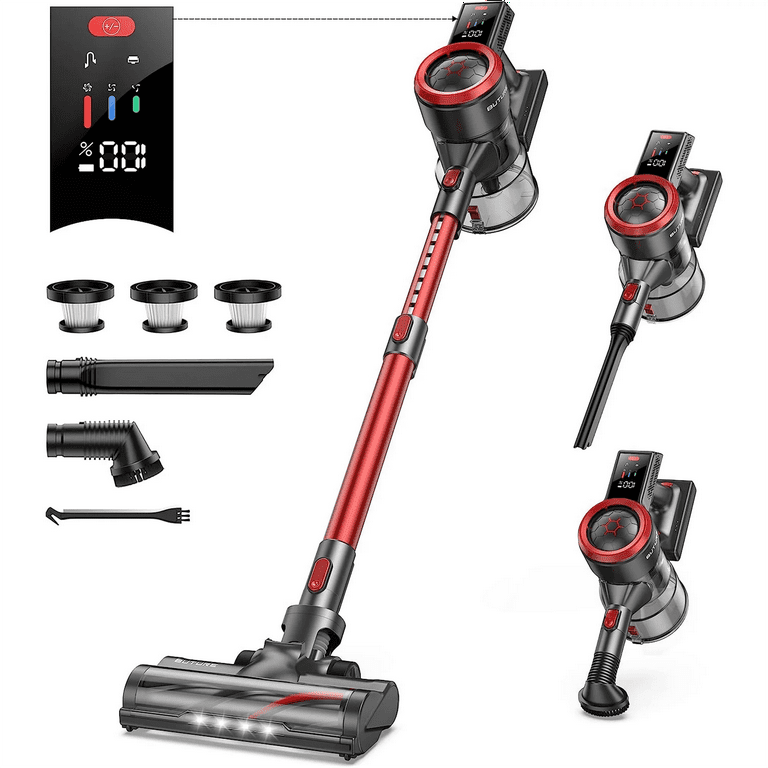 Cordless Vacuum Cleaner 55mins Runtime 450W 38Kpa Color Touch Display Stick vacuum for Home carpet hardwood floors pet hair Buture