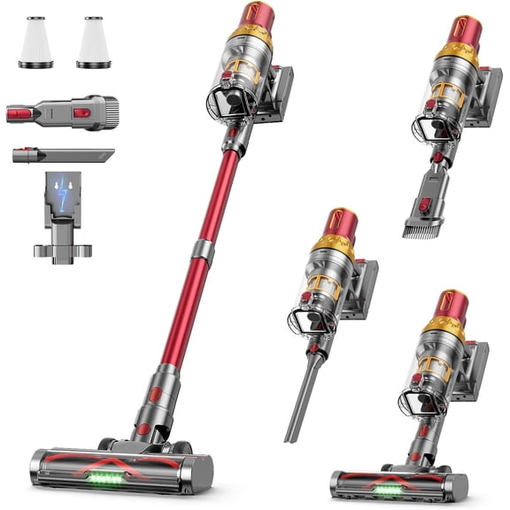 Cordless Vacuum Cleaner, 580W 50Kpa 65Mins Vacuum Cleaner for , Stand-Free Stick Vacuum, OLED Display, Auto Scrap Dust Tech, Lightweight, Anti- Vacuum Cordless for Woodfloor Carpet
