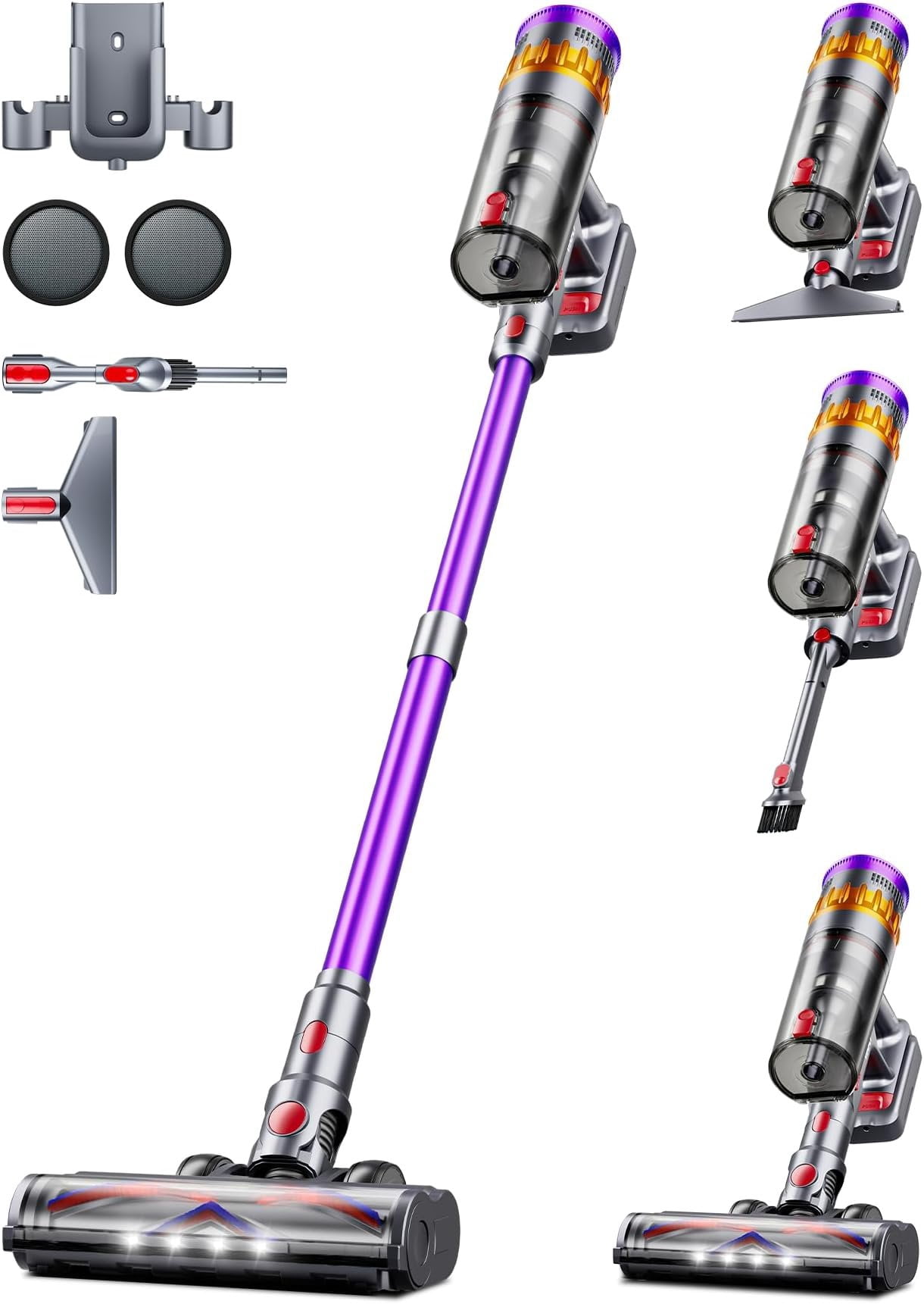 Cordless Vacuum Cleaner, 600W 50Kpa 70 Mins Vacuum Cleaners for , Self ...