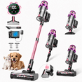 thumbnail image 1 of Cordless Vacuum Cleaner, 600W/55KPA Vacuum Cleaners for Home, 55Mins Stick Vacuum, Anti-Tangle & 1.8L Large Dust Cup, Lightweight Vacuum for Hard Floors Carpet Pet Hair, Purple Pink, 1 of 10